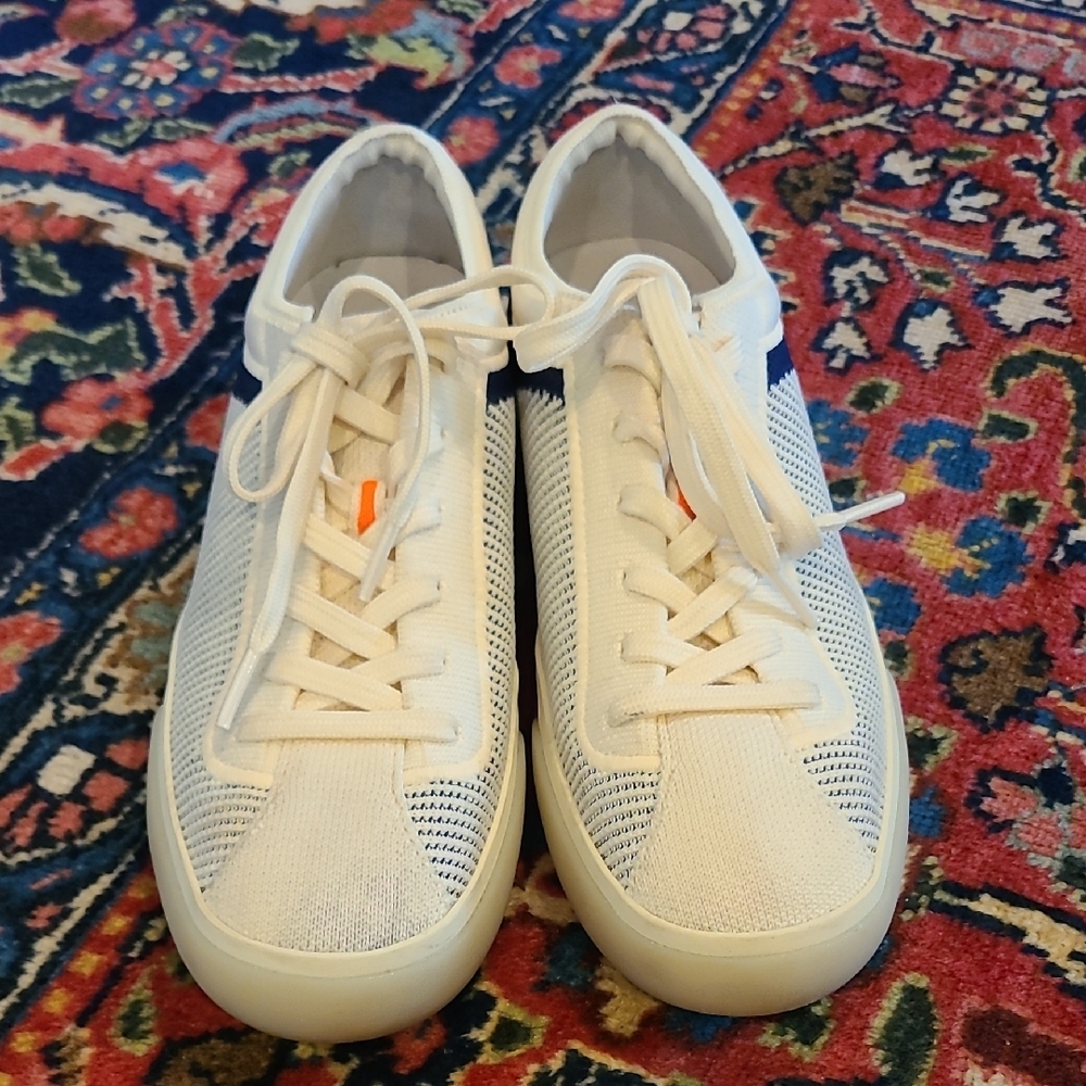 White and Blue Women's Sneakers